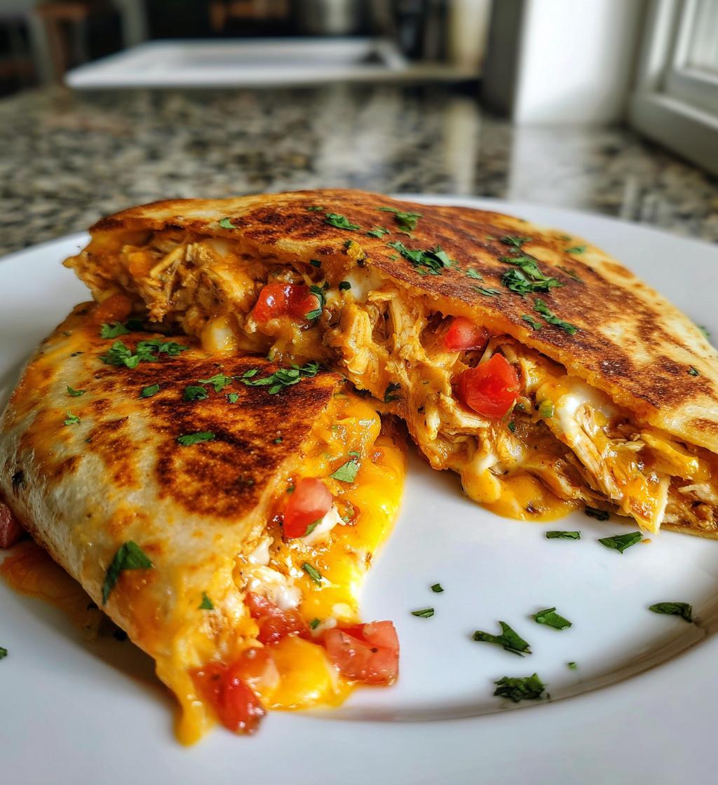 crockpot queso chicken quesadillas - detail 1