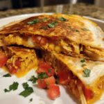 crockpot queso chicken quesadillas
