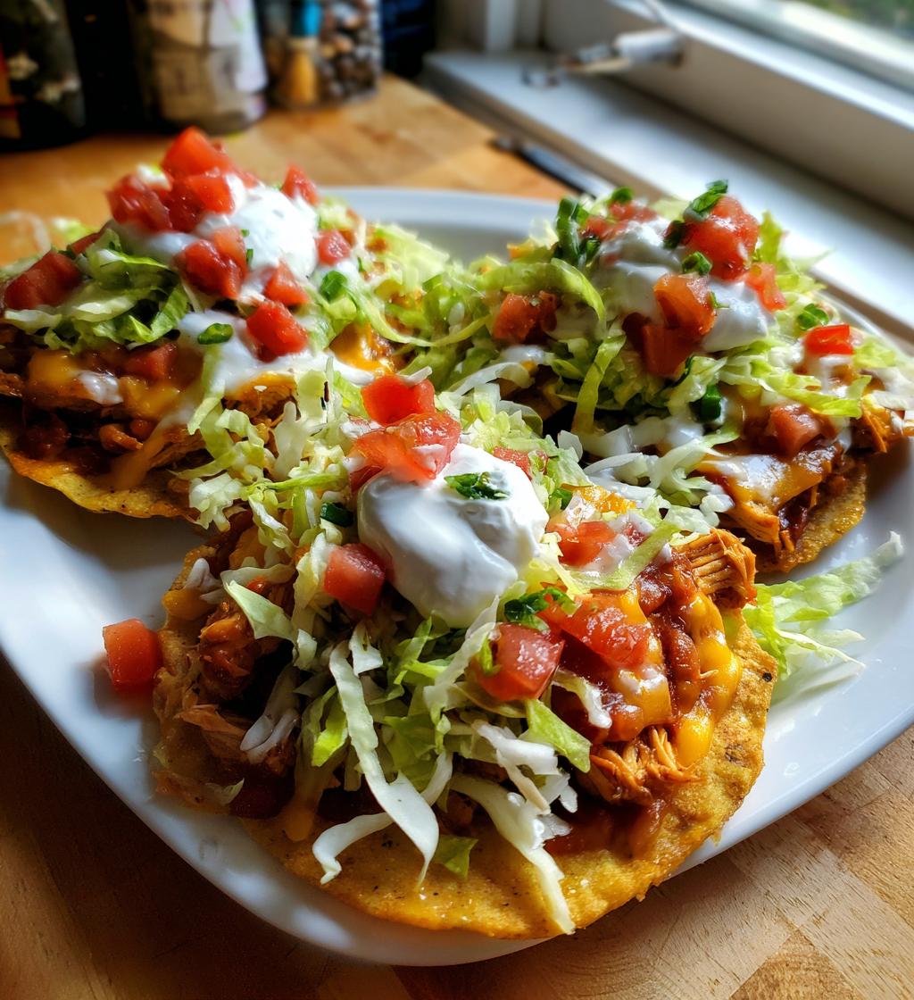 easy chicken tostadas - detail 1
