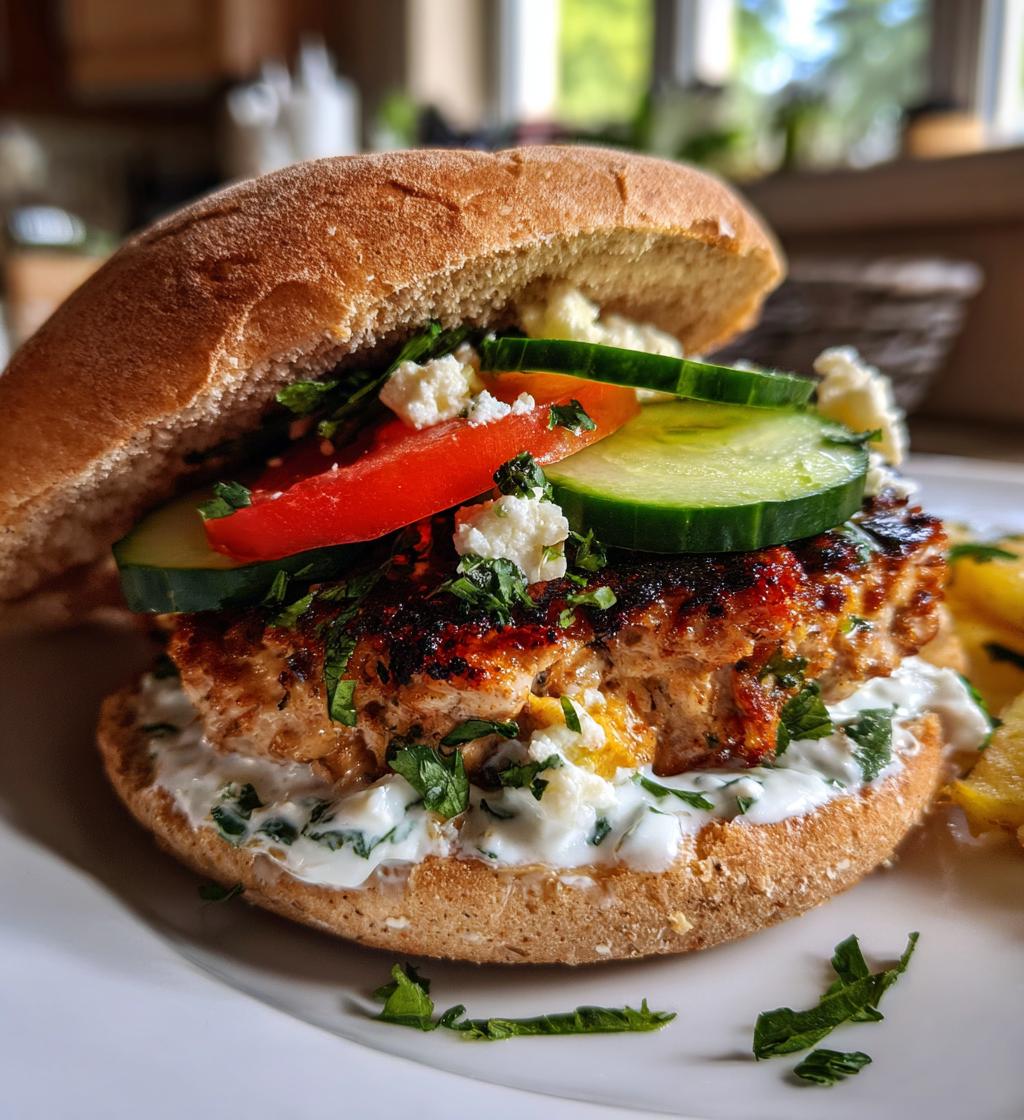 greek chicken burgers - detail 1
