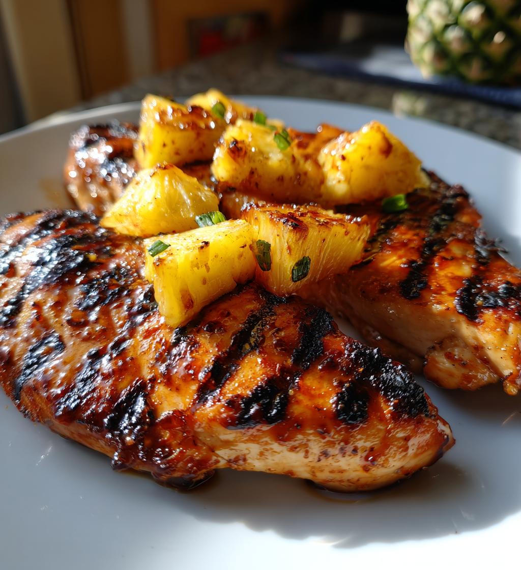 grilled aloha chicken and pineapple recipe - detail 1
