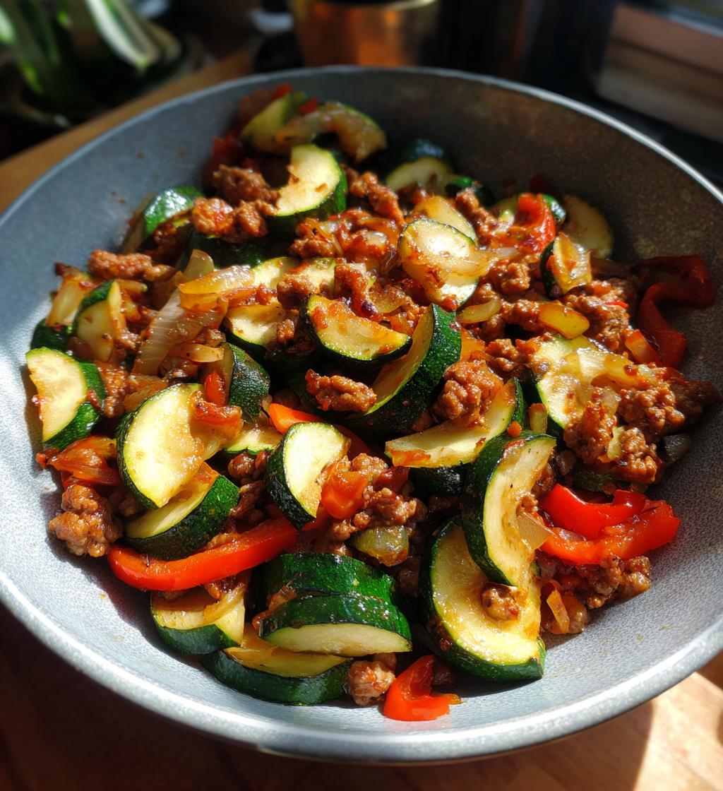 ground turkey and zucchini skillet - detail 1