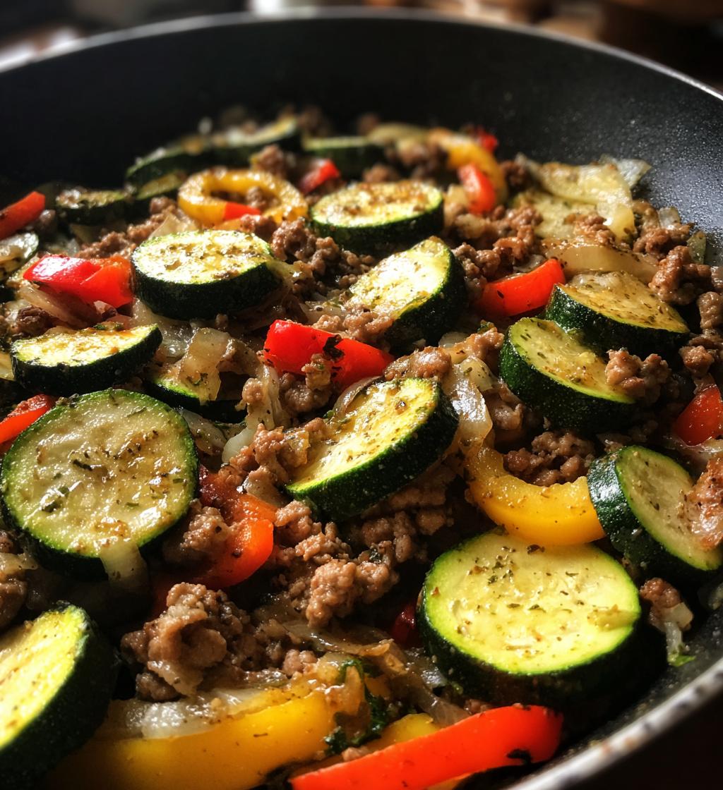 ground turkey and zucchini skillet