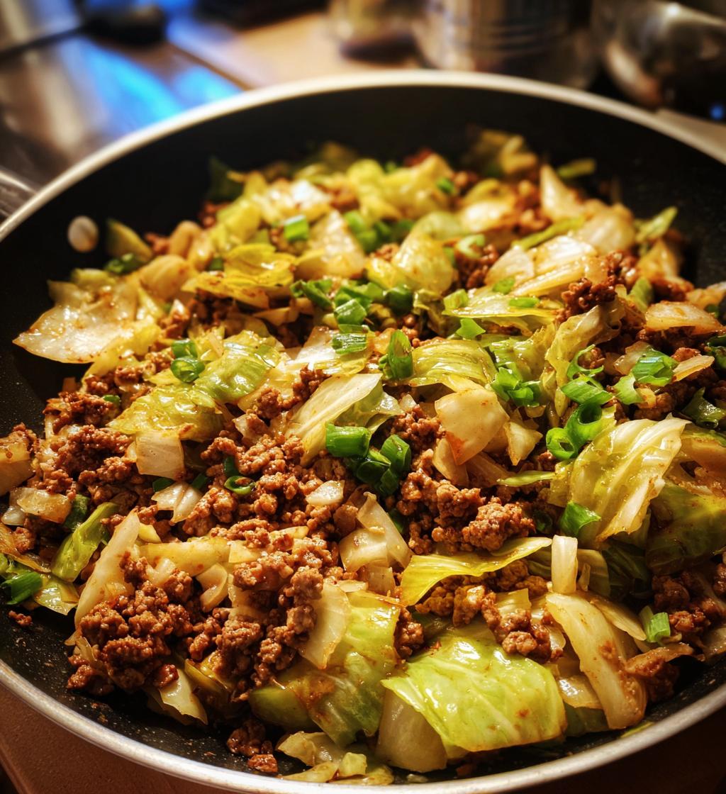 ground turkey cabbage skillet - detail 1