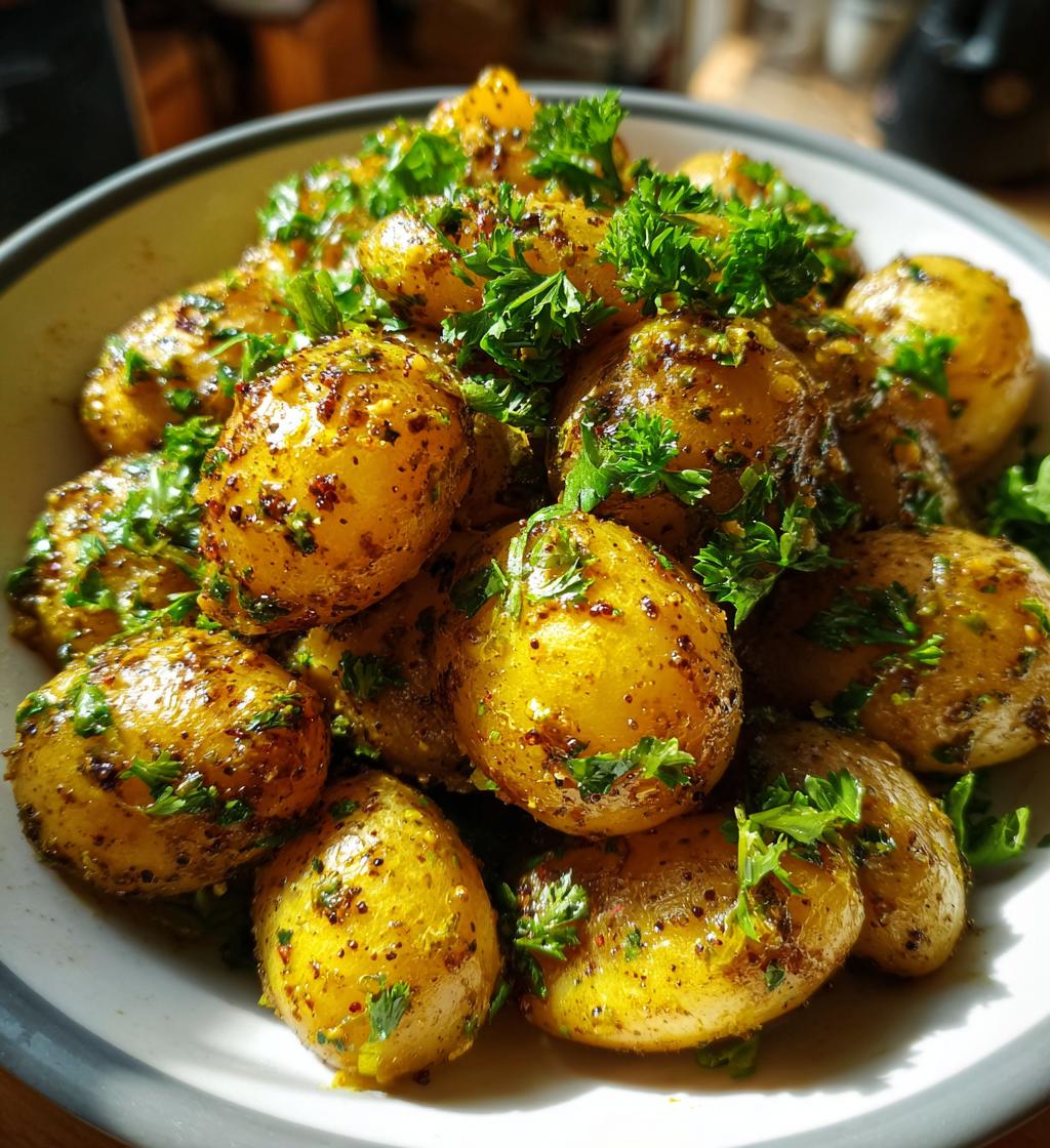 honey mustard warm potato salad - detail 1