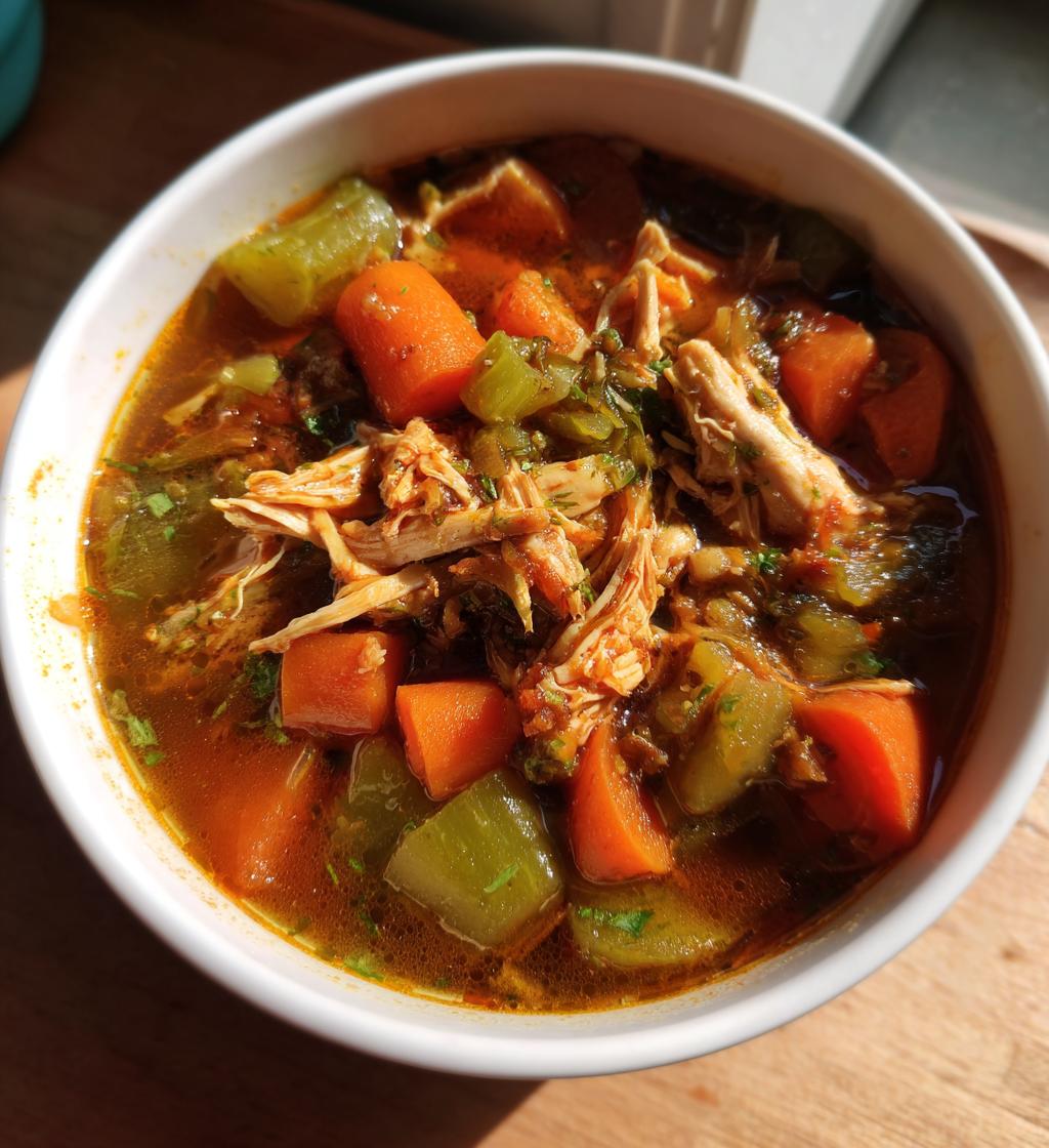 instant pot chicken vegetable soup - detail 1