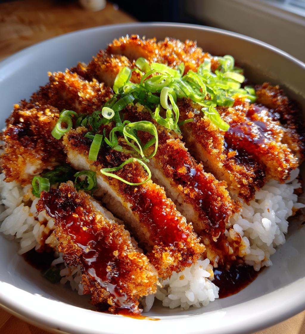 japanese katsu bowls with tonkatsu sauce