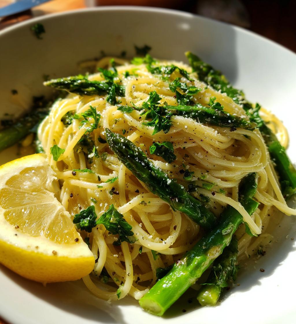 lemon asparagus pasta - detail 1