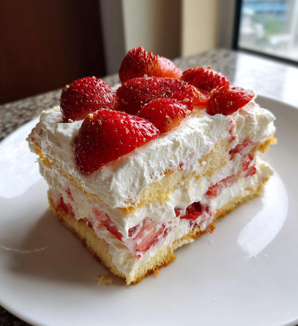 no bake strawberry lasagna - detail 1