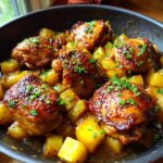 one pan honey garlic chicken and potatoes