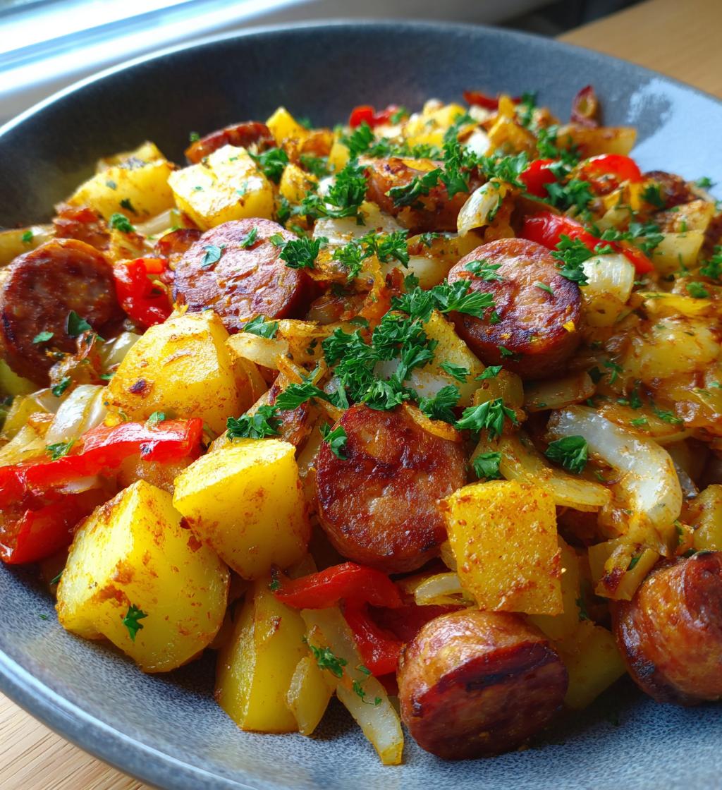 one pan kielbasa and potatoes - detail 1