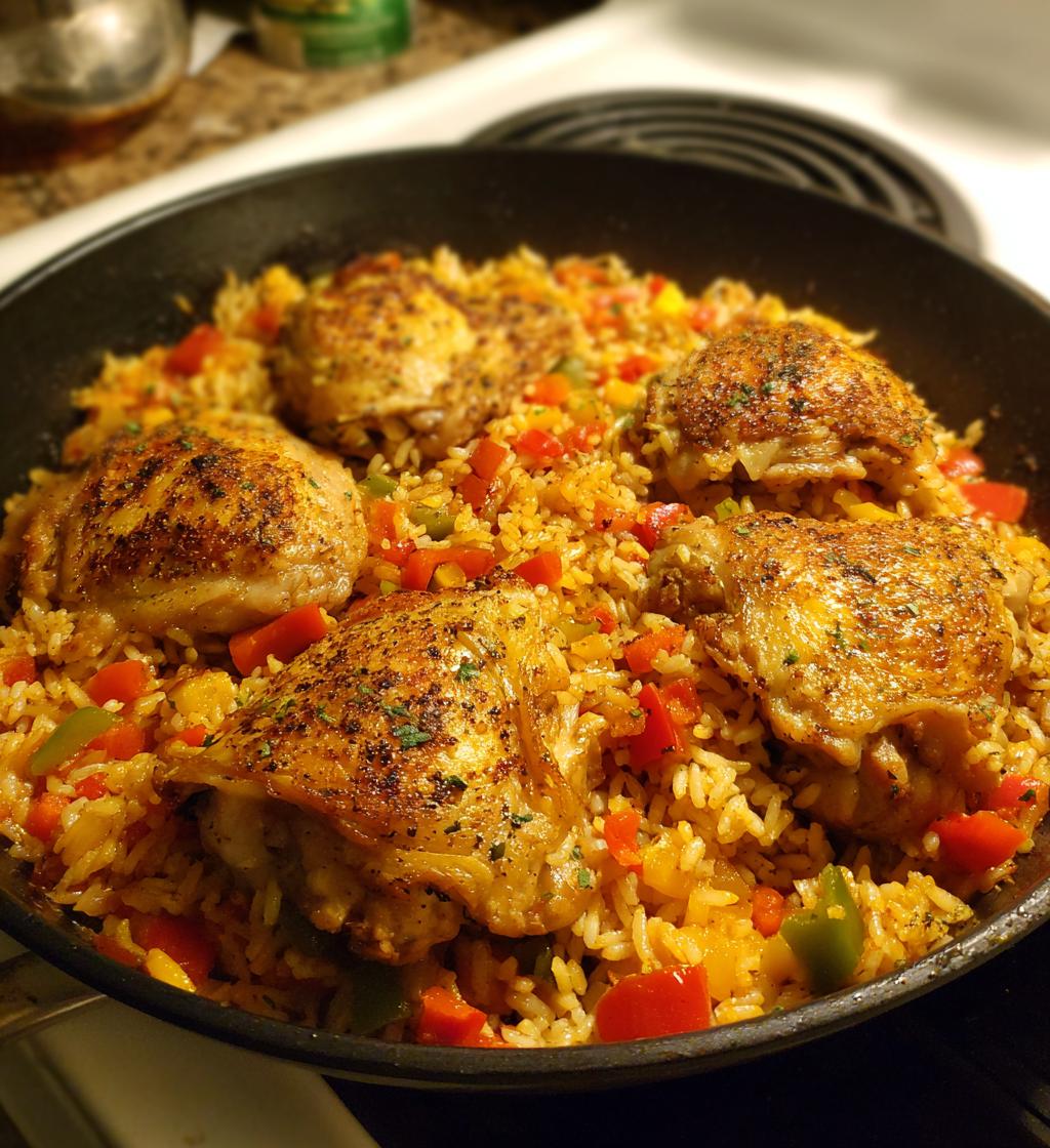 one pan spanish chicken and rice - detail 1