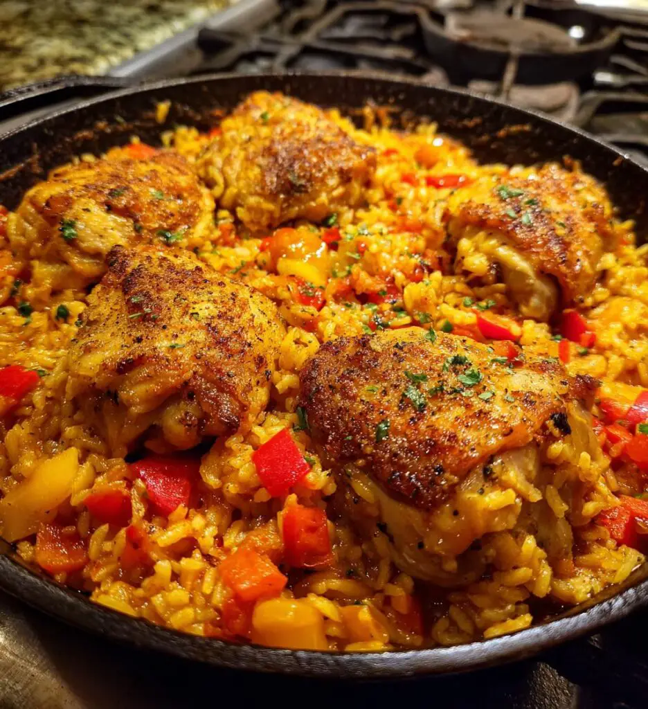 one pan spanish chicken and rice