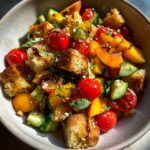 peach panzanella salad
