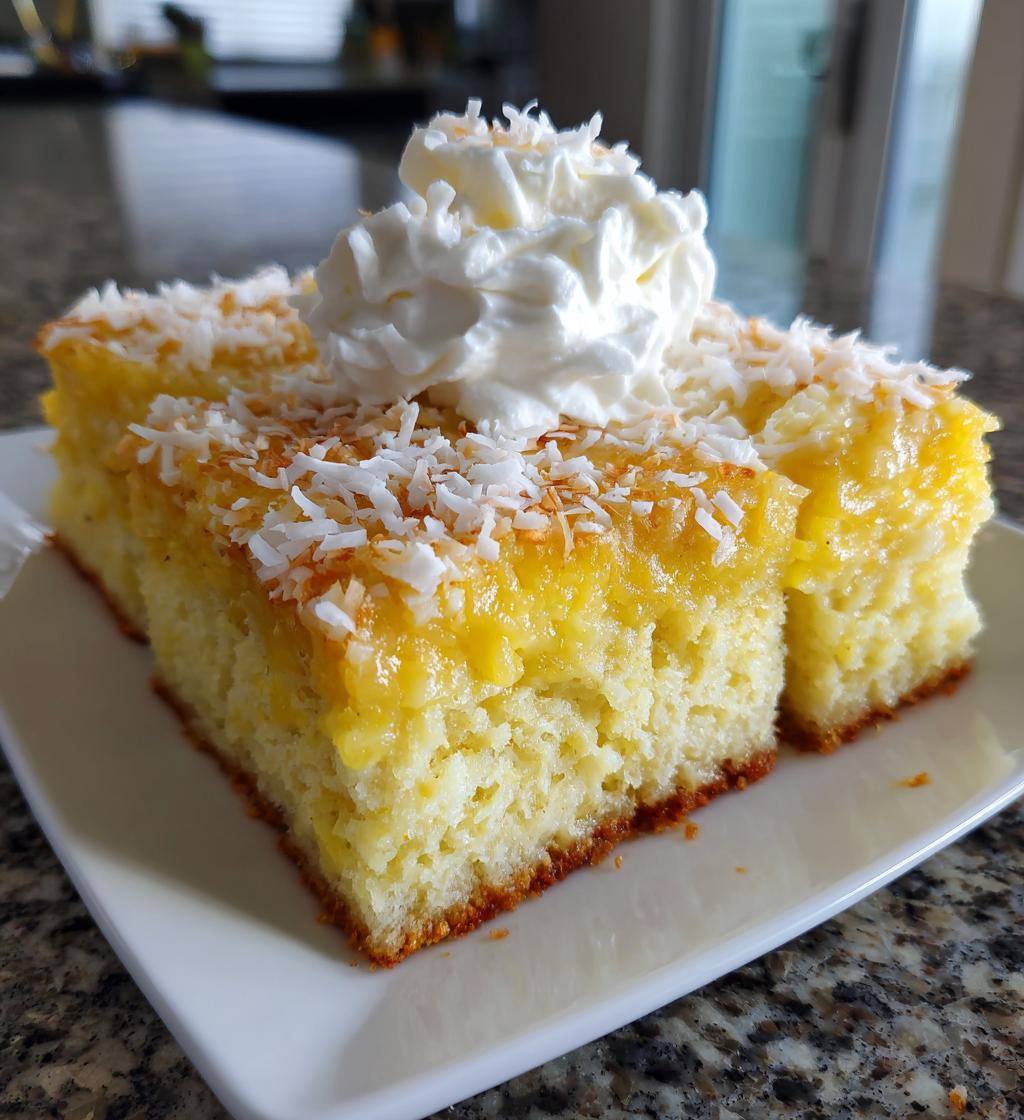 pina colada poke cake - detail 1