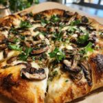 pizza with mushrooms mozzarella and truffle