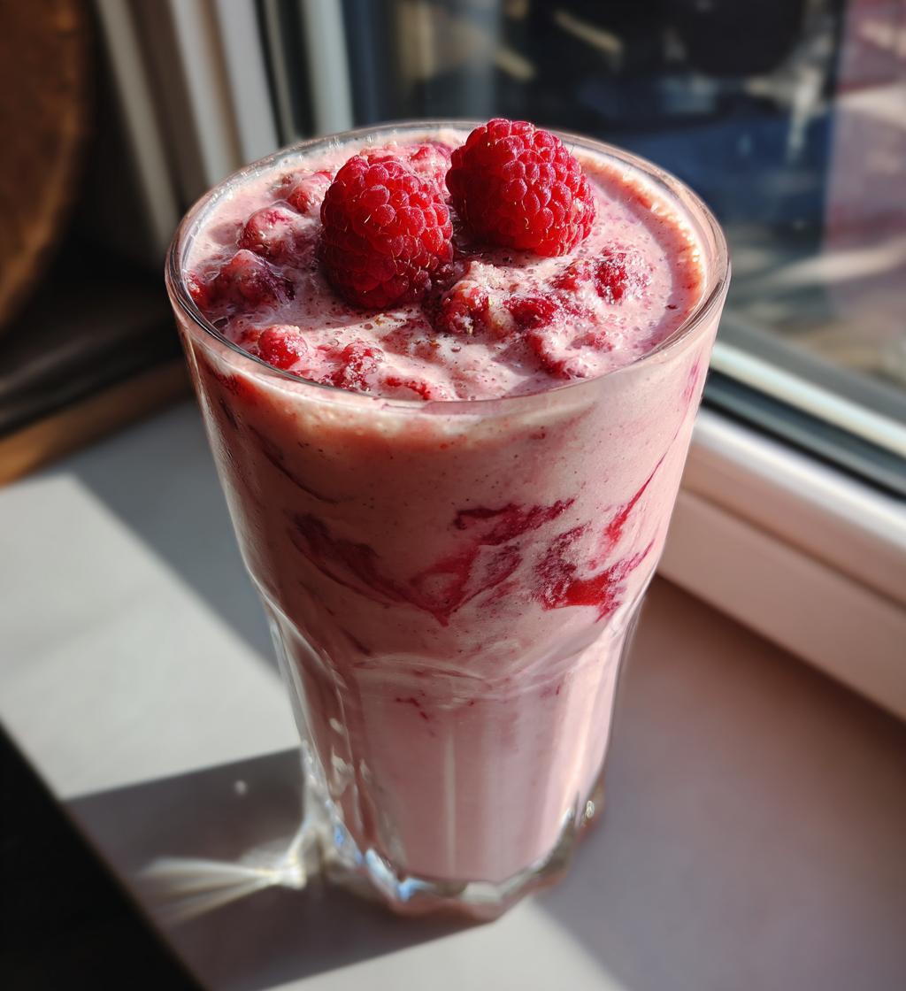 raspberry peach protein smoothie recipe - detail 1