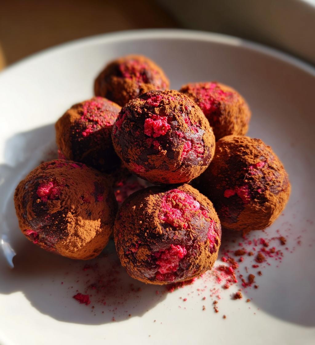raspberry truffles - detail 1