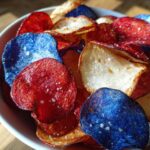 red white and blue potato chips