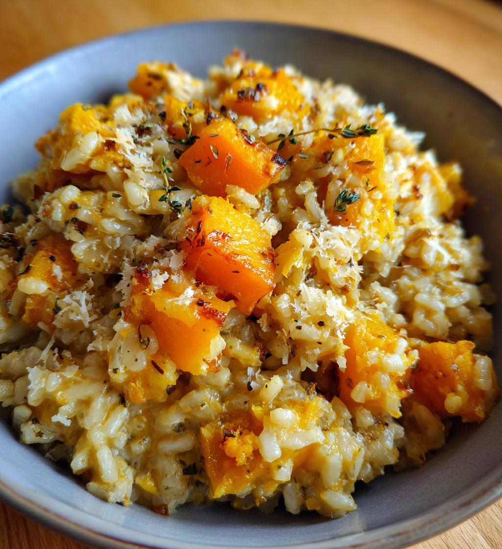 roasted garlic and butternut squash risotto - detail 1
