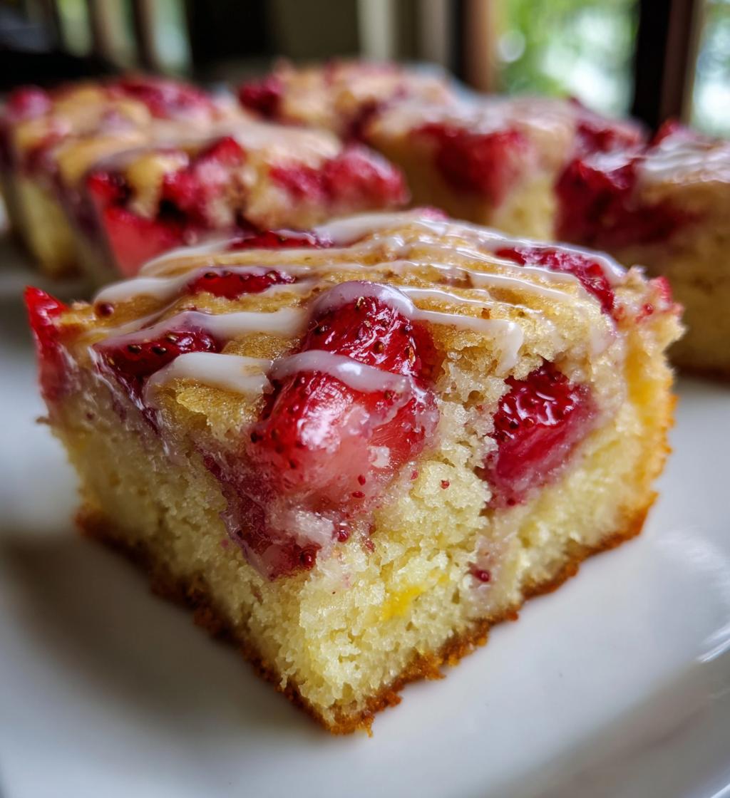 strawberry lemon blondies - detail 1