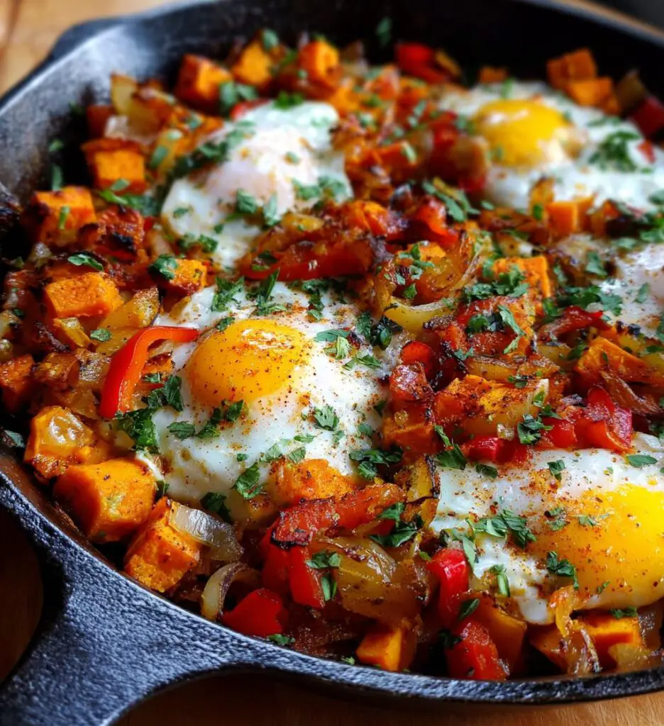 sweet potato hash with eggs