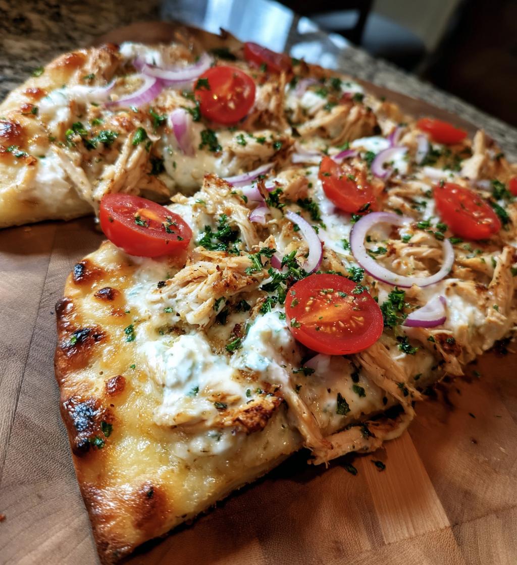 tzatziki chicken naan pizza - detail 1