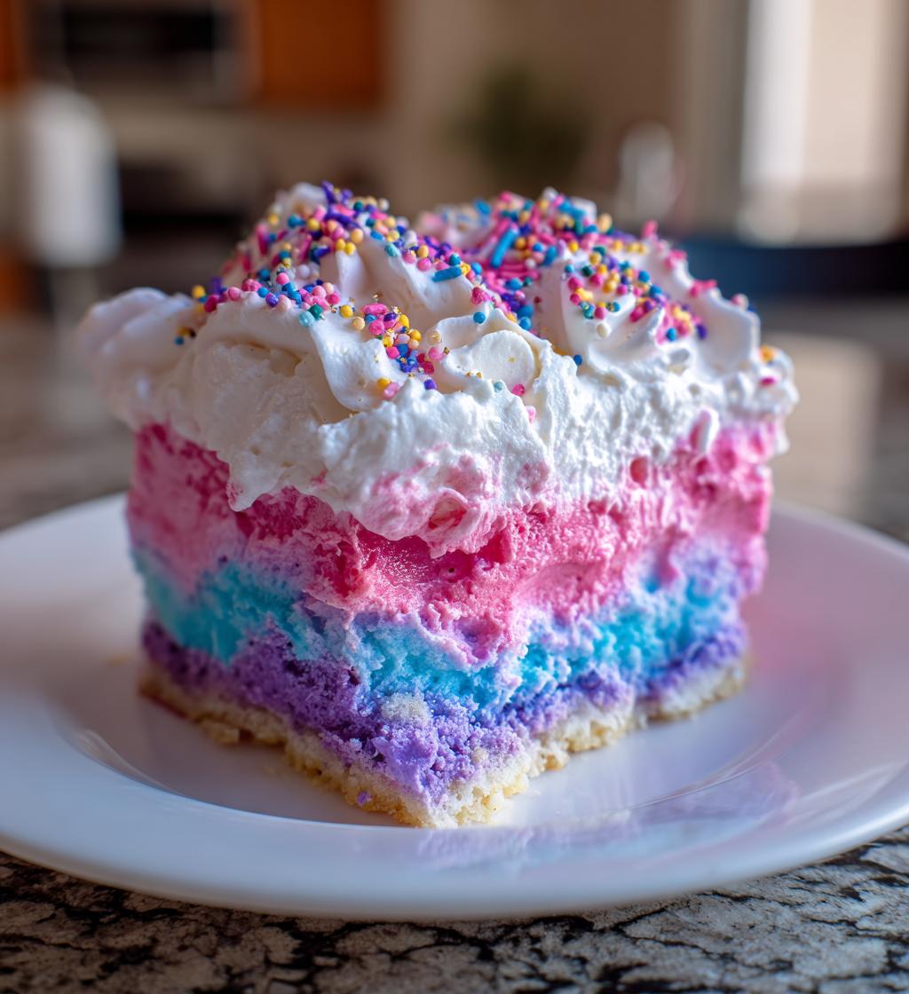 unicorn poke cake