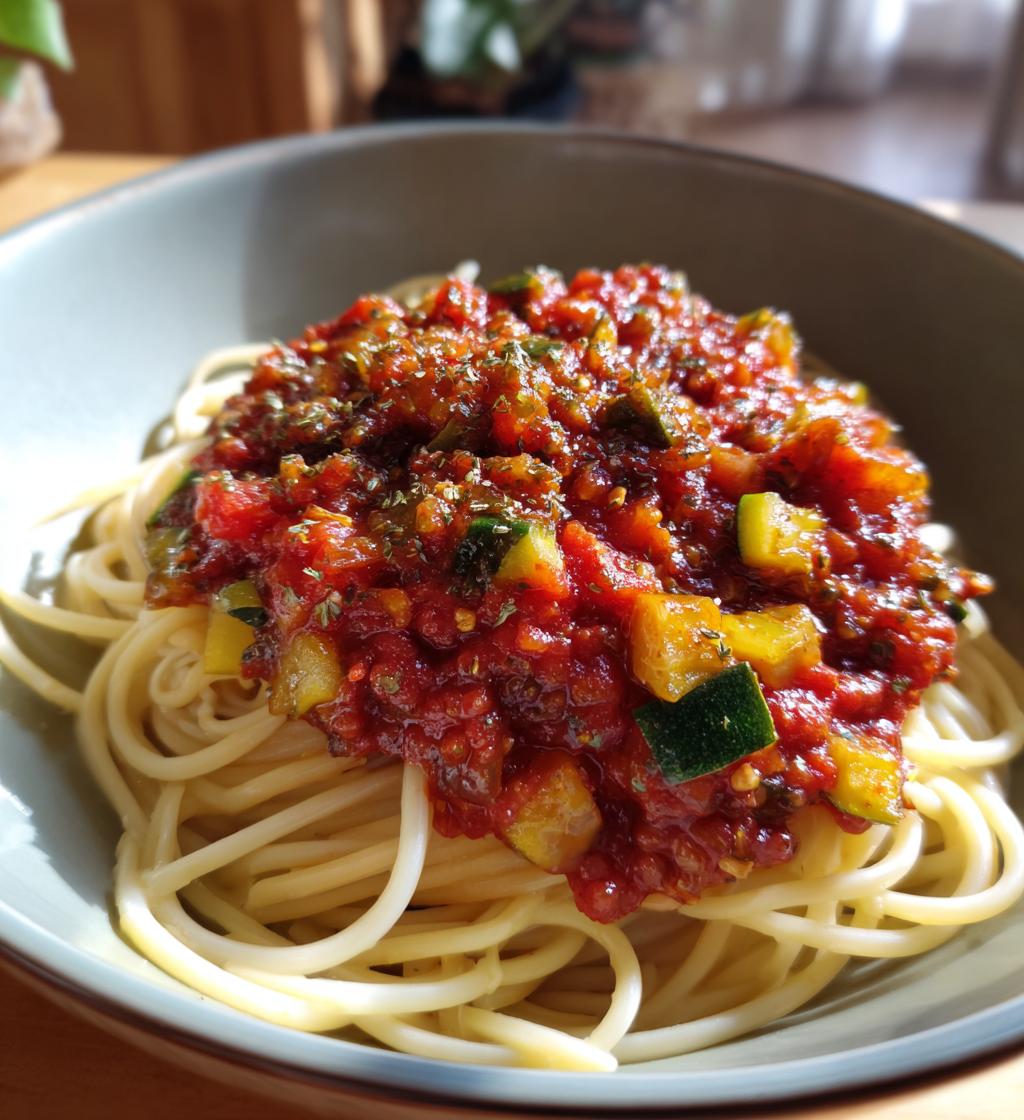 vegan spaghetti sauce - detail 1