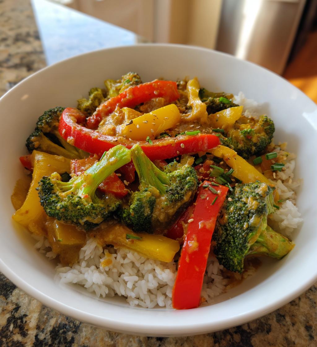 vegetable stir fry with peanut sauce - detail 1