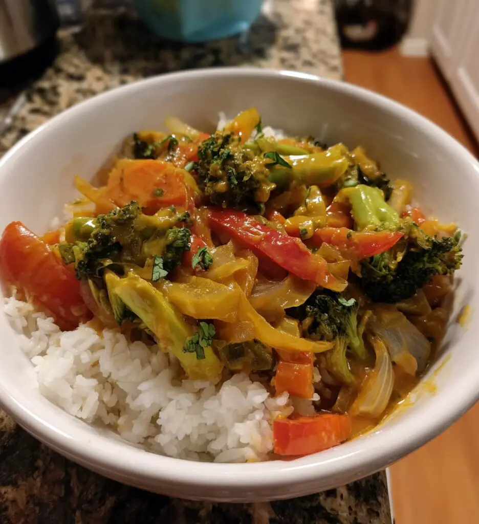 vegetable stir fry with peanut sauce