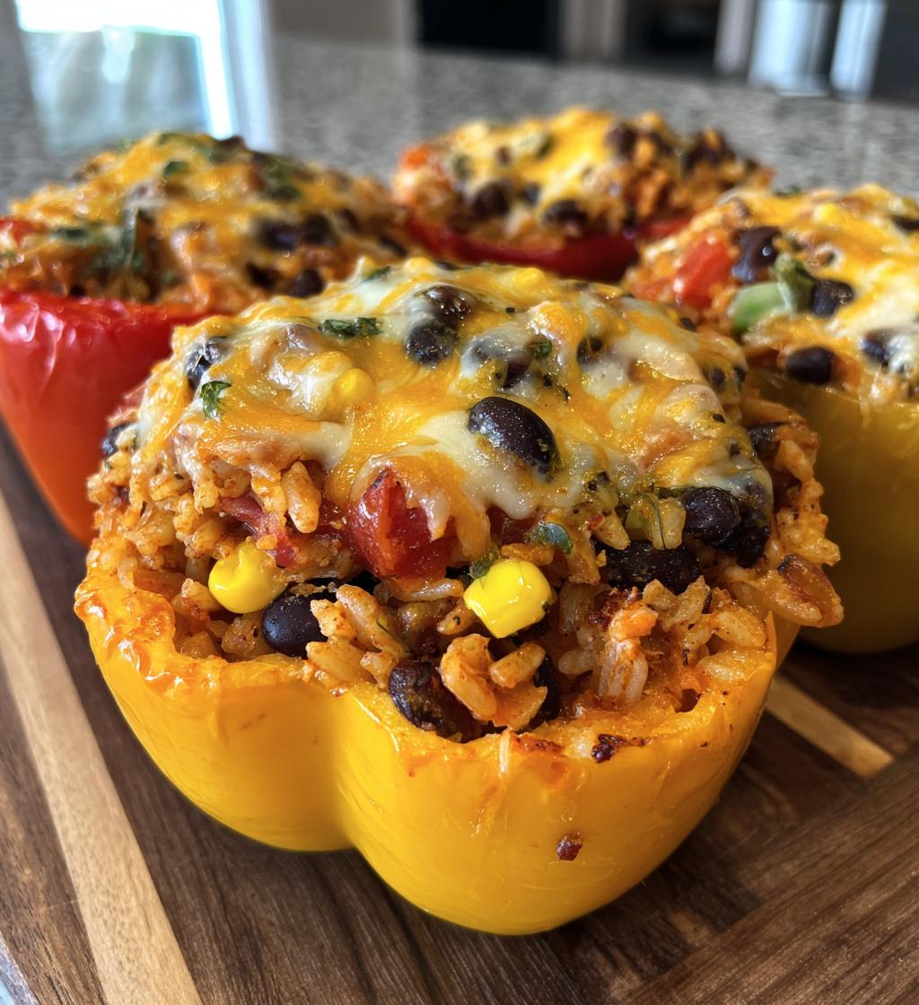 vegetarian stuffed bell peppers with rice