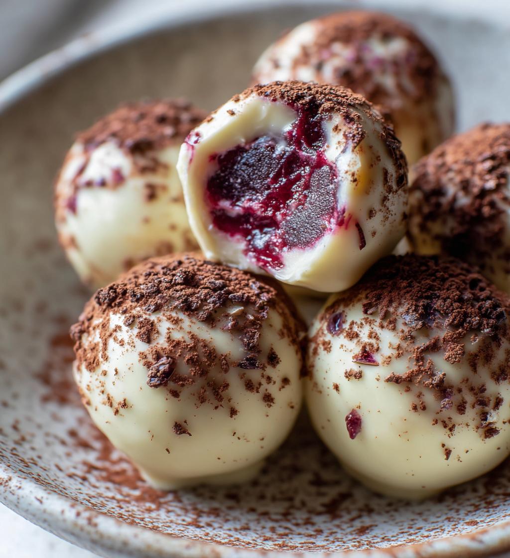 white chocolate raspberry truffles