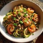 zucchini noodle pad thai with shrimp