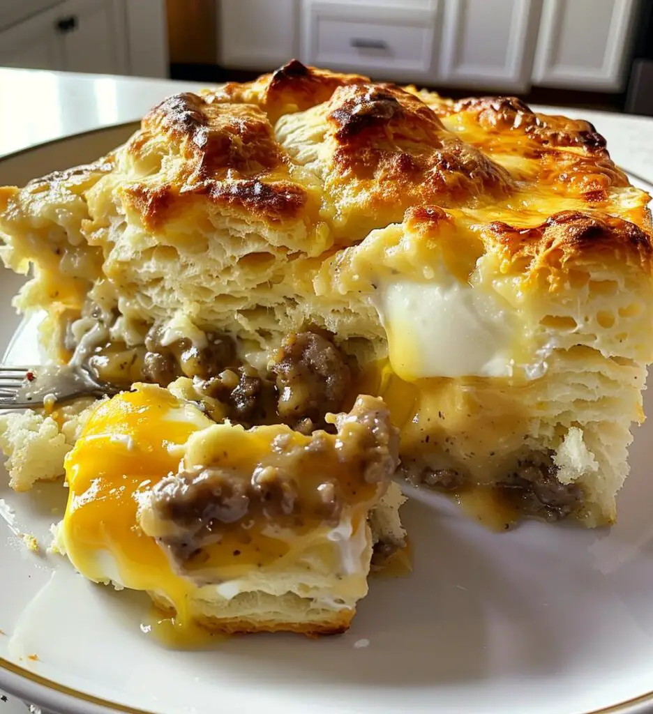 Biscuits & Gravy Breakfast Casserole