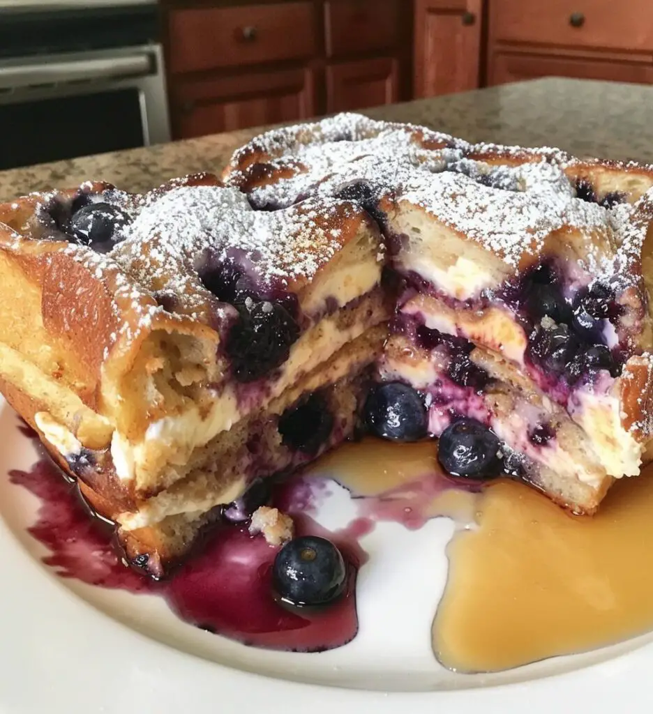 Blueberry Cream Cheese French Toast Casserole