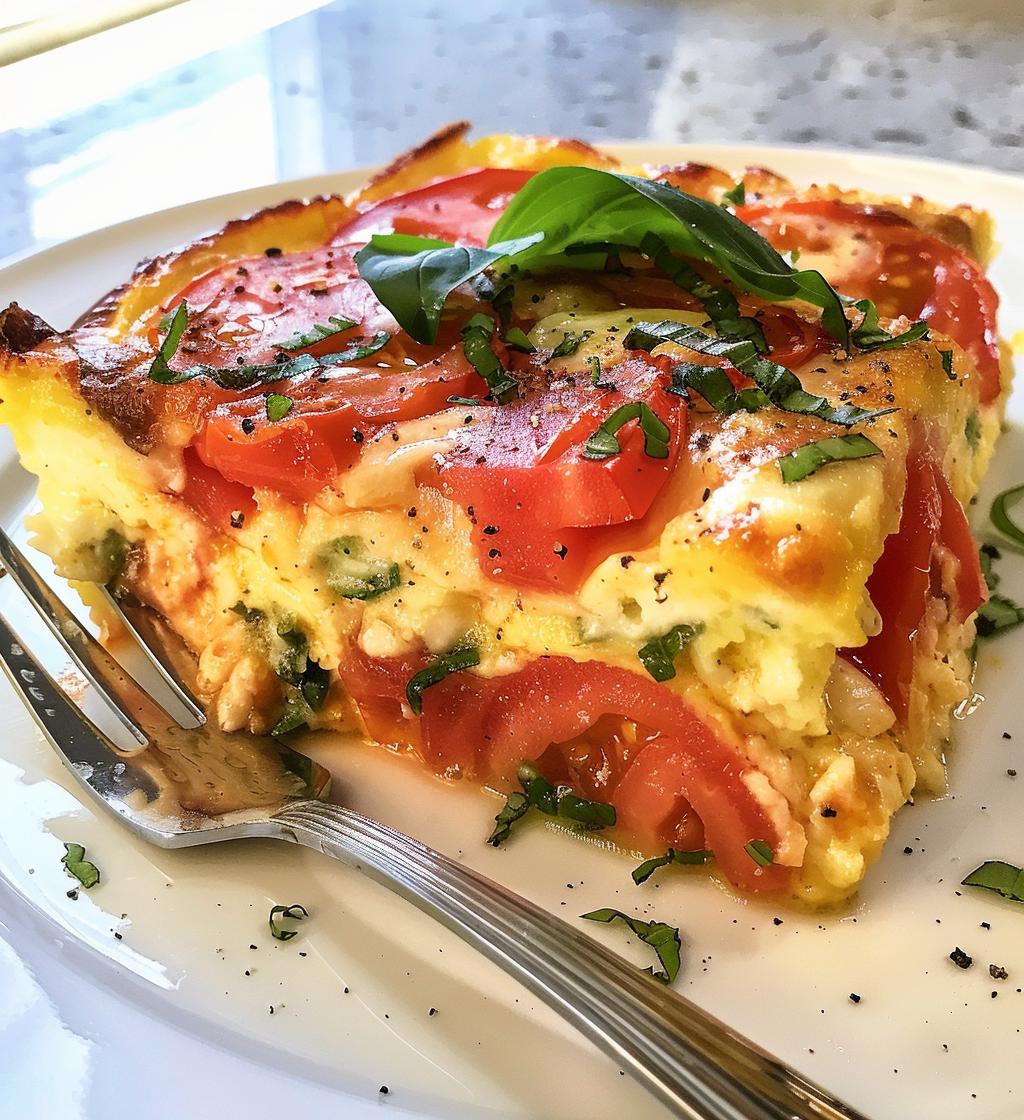 Caprese Breakfast Casserole (Tomato, Basil, Mozzarella) - detail 1