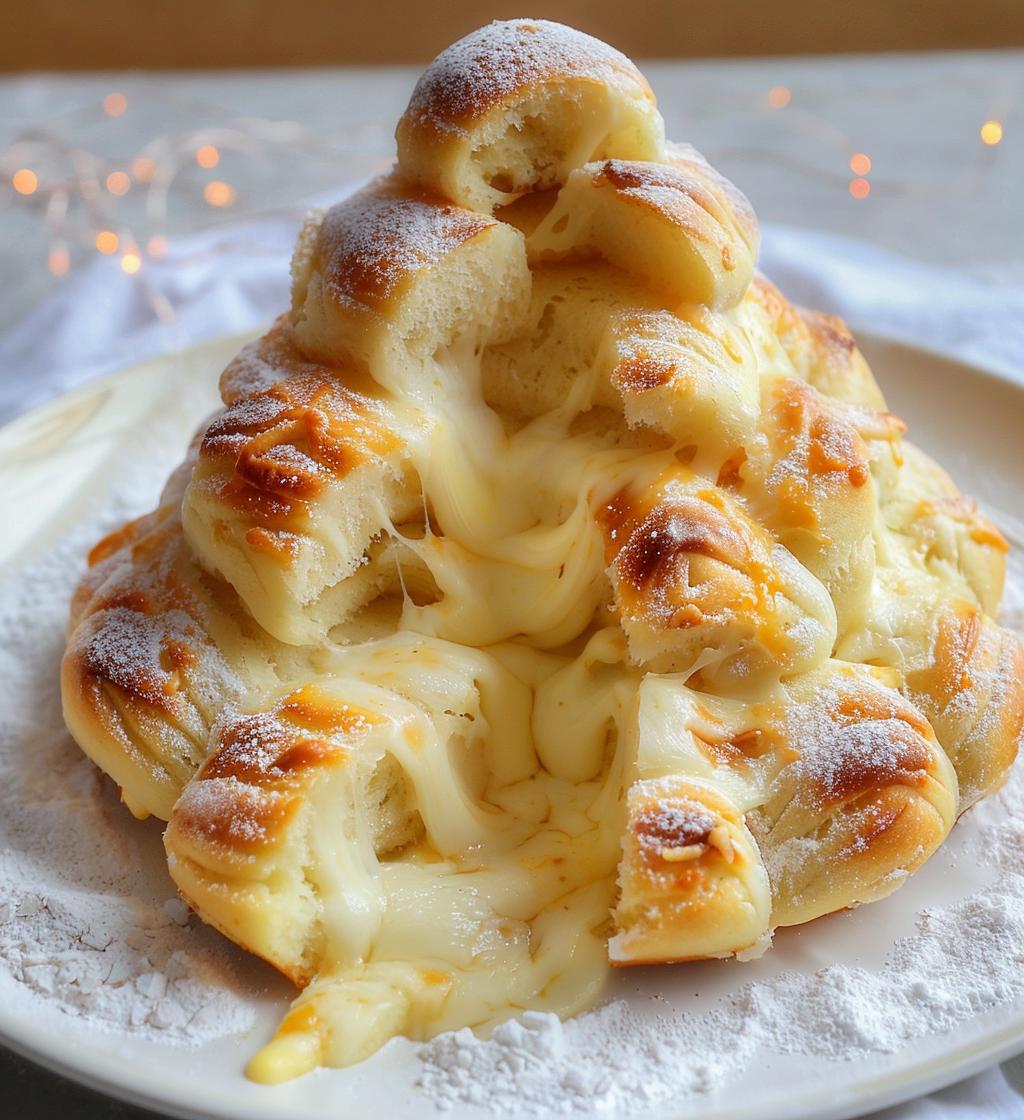 Cheesy Pull-Apart Christmas Tree Bread - detail 1