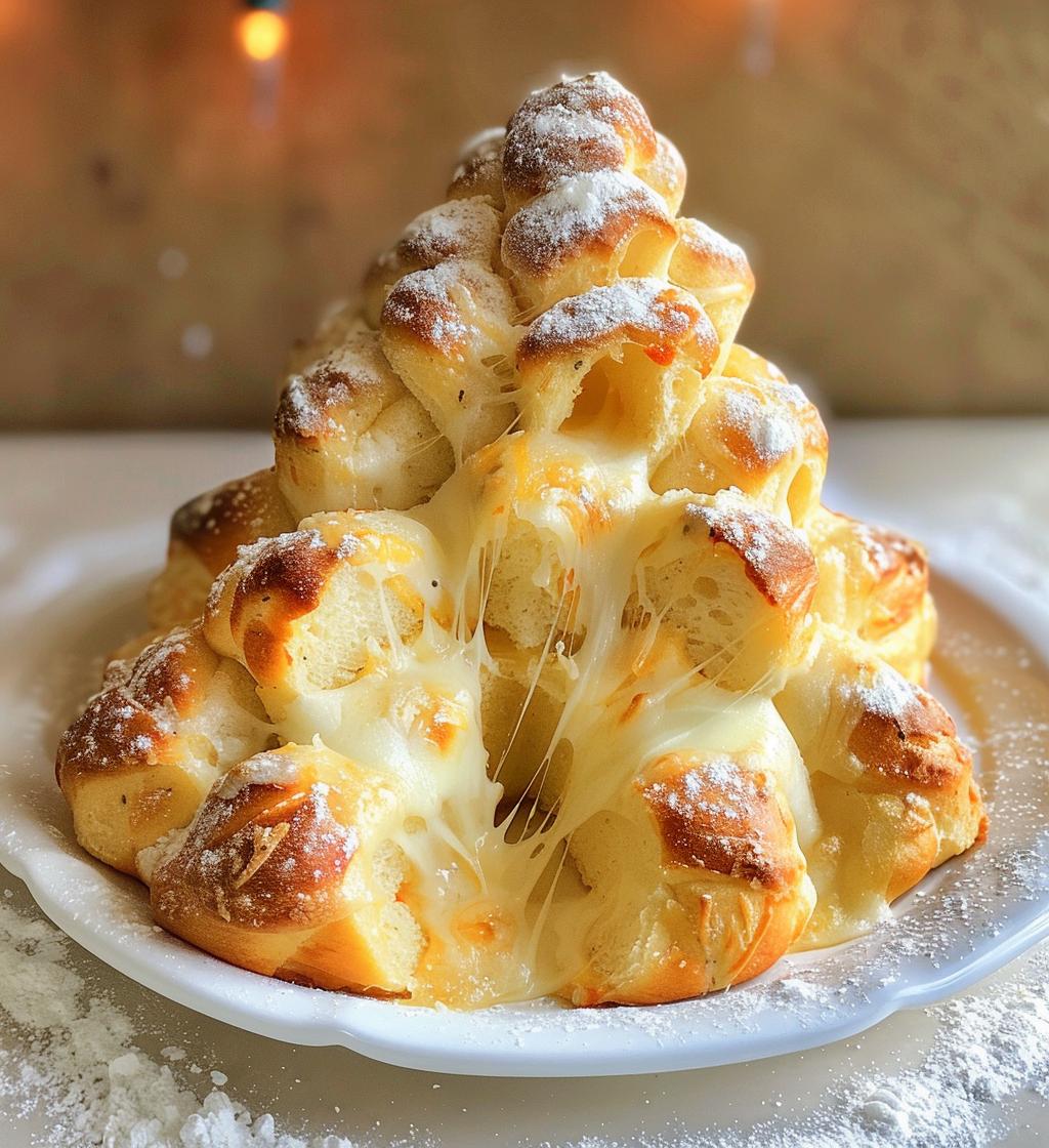 Cheesy Pull-Apart Christmas Tree Bread