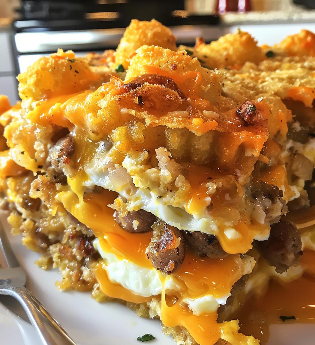 Cheesy Tater Tot Breakfast Casserole - detail 1