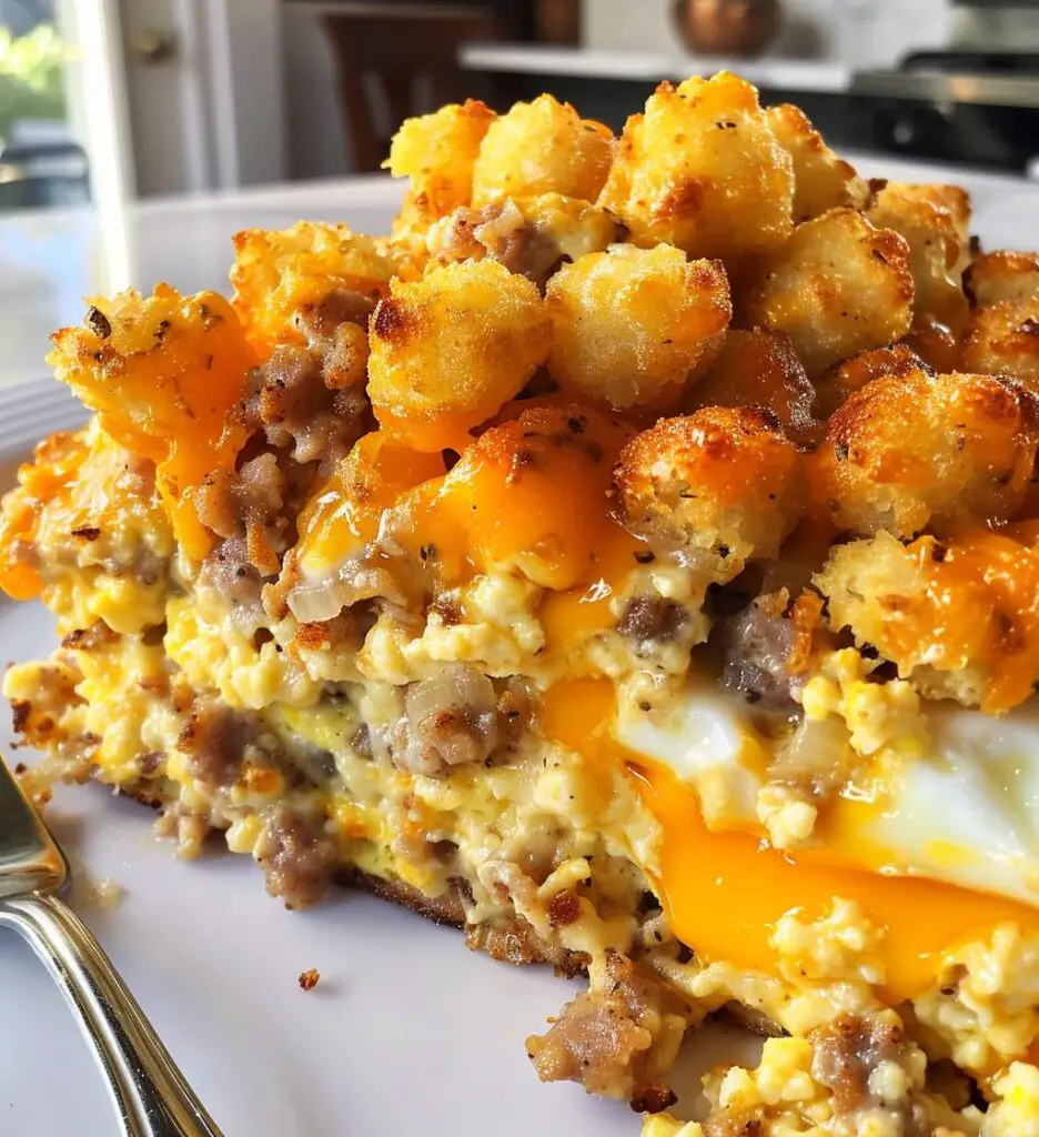 Cheesy Tater Tot Breakfast Casserole