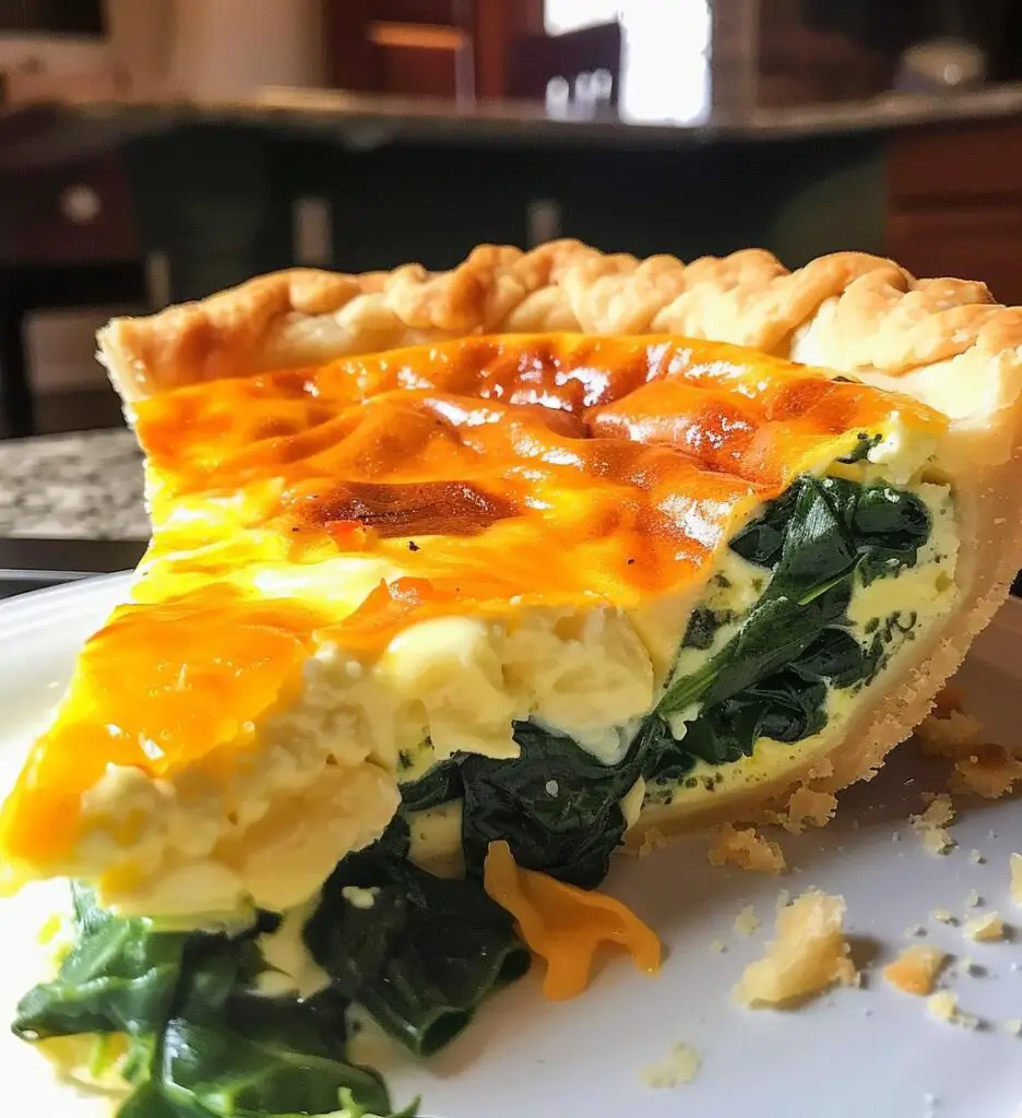Christmas Morning Quiche (spinach + cheese)