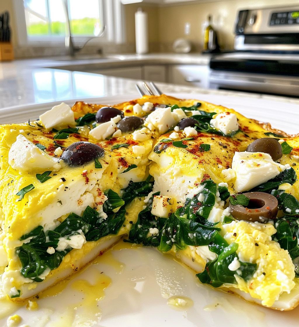Greek Egg Casserole (Feta, Olives, Spinach) - detail 1