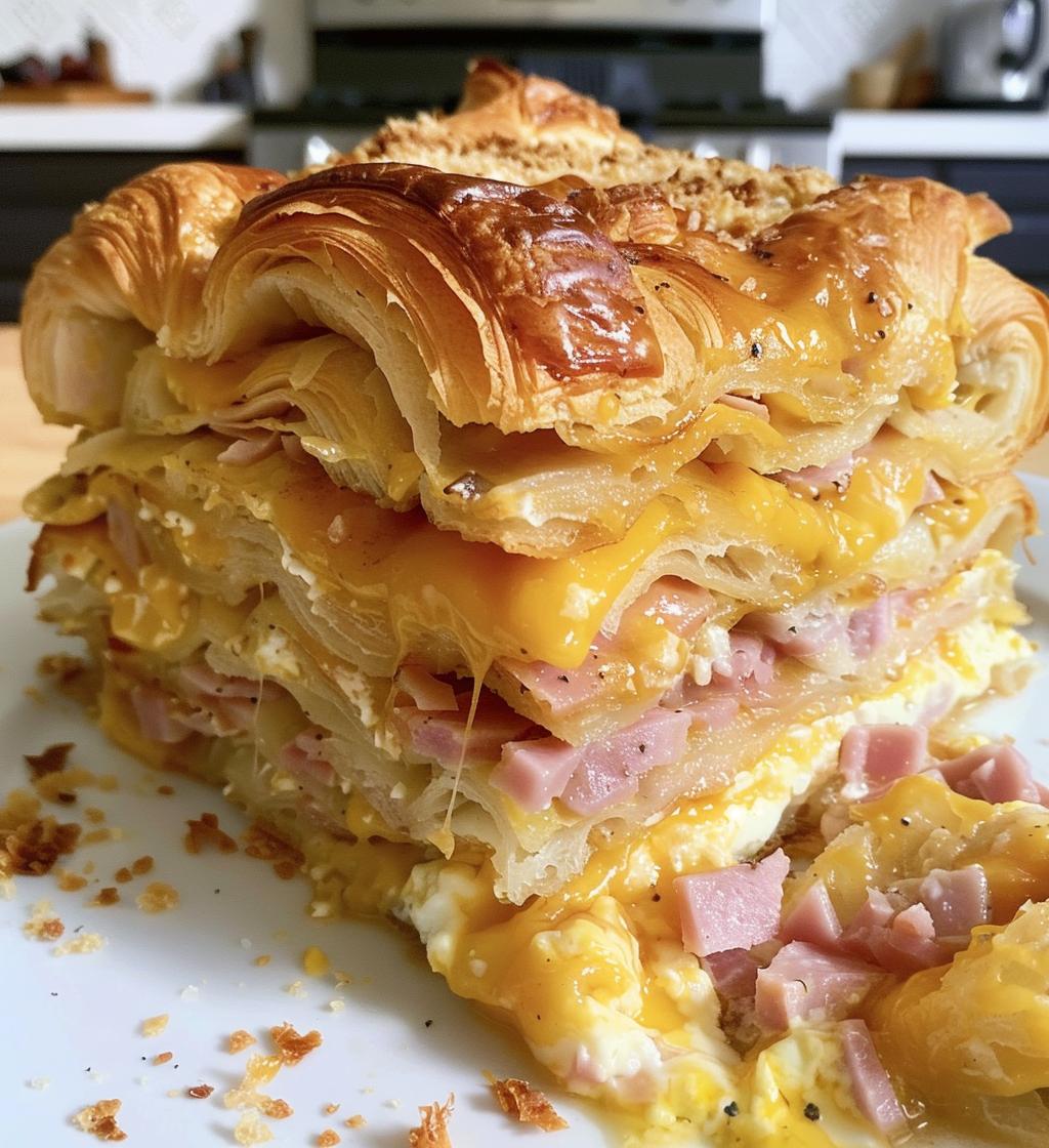 Ham & Cheese Croissant Bake