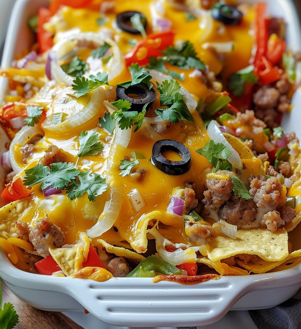 Loaded Breakfast Nacho Casserole