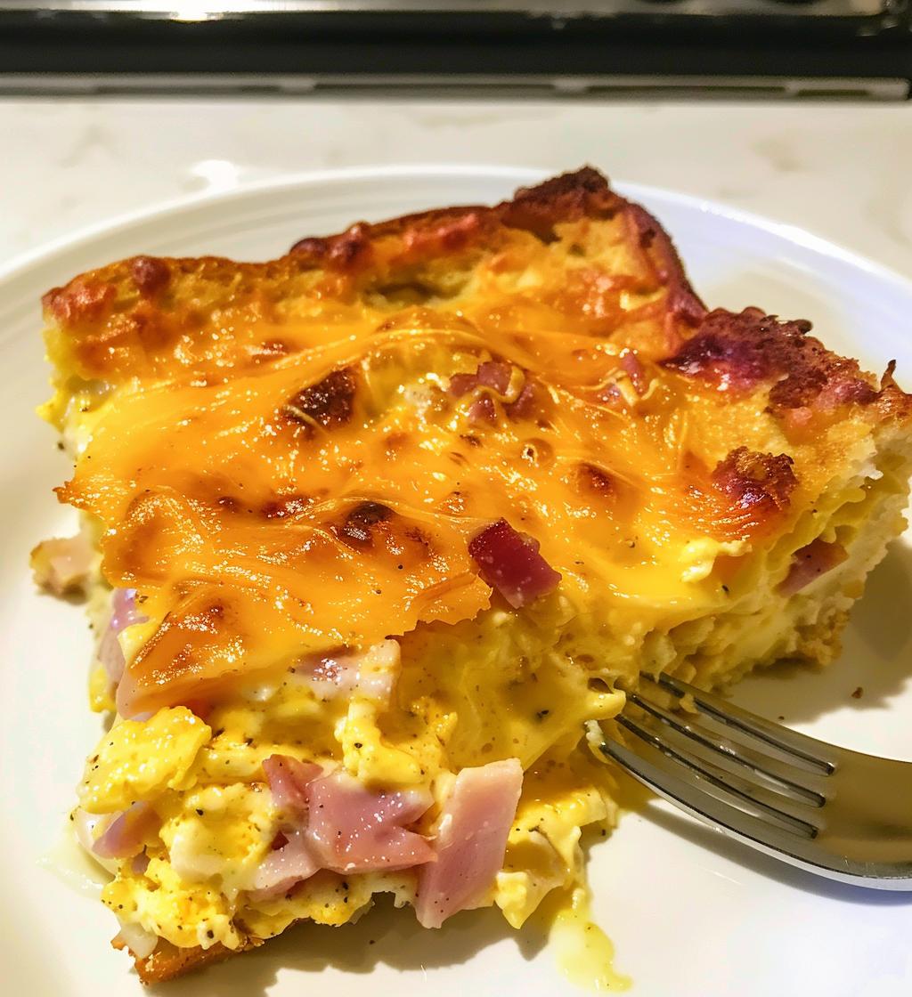 Overnight Ham & Cheese Breakfast Casserole - detail 1