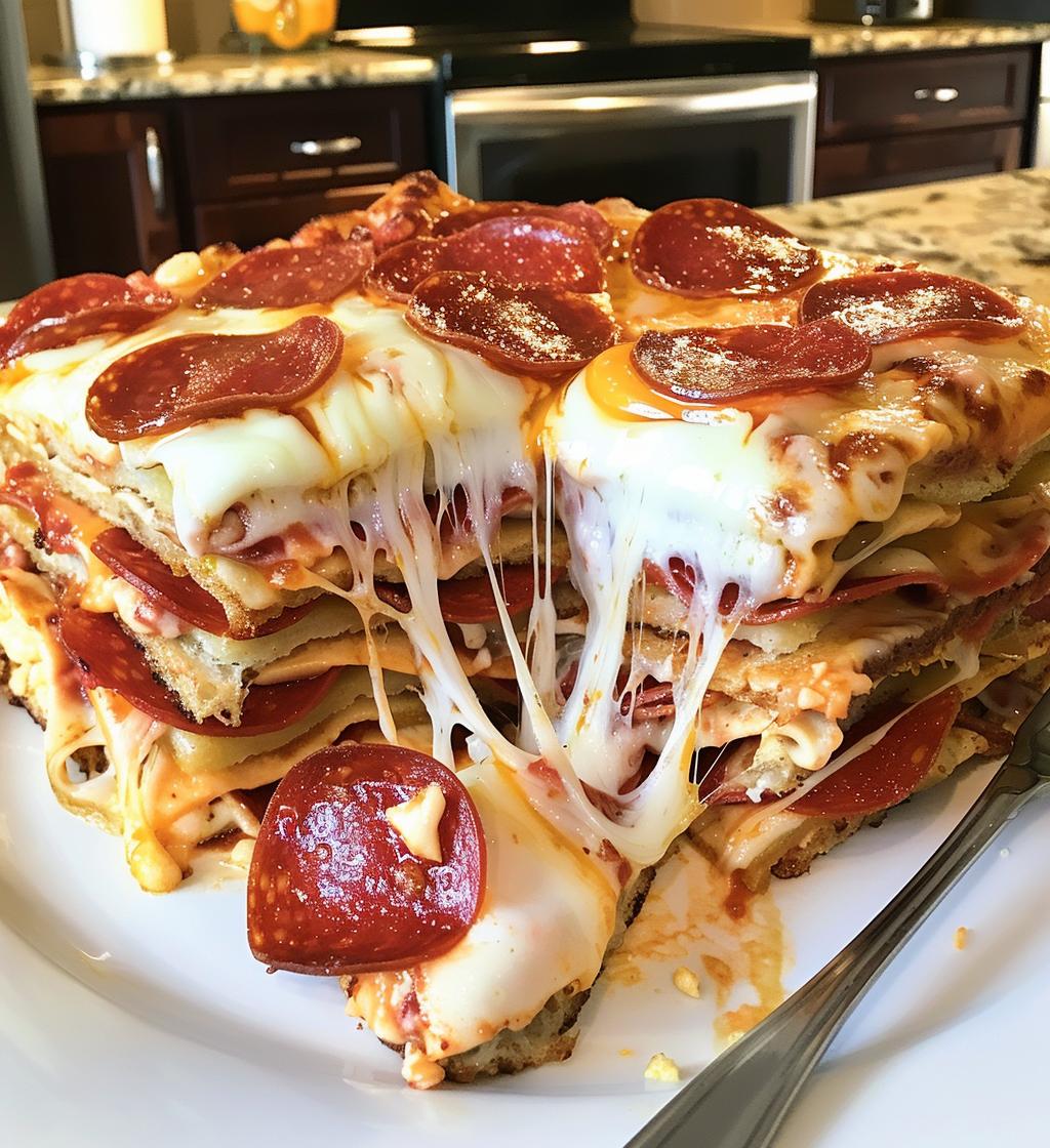 Pepperoni Pizza Breakfast Casserole