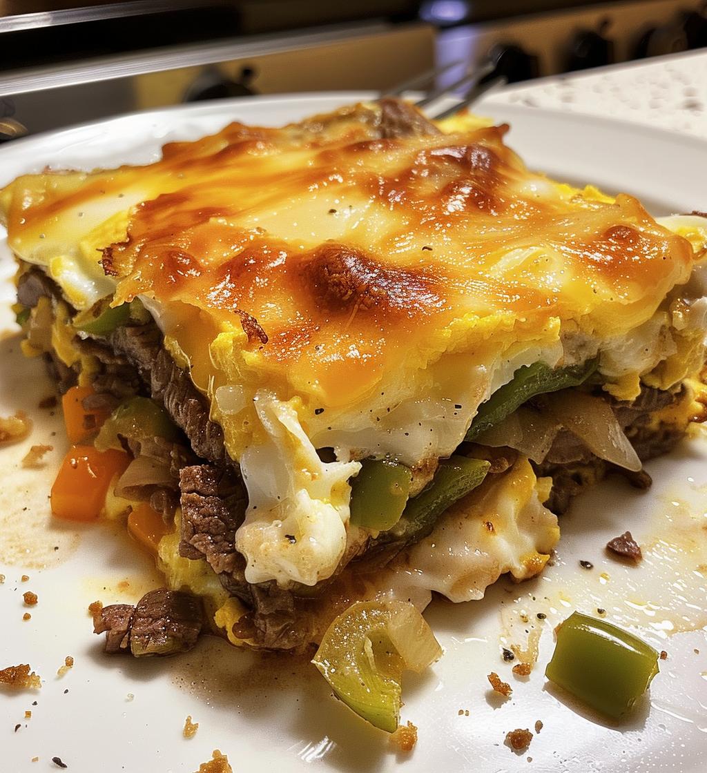 Philly Cheesesteak Breakfast Casserole - detail 1