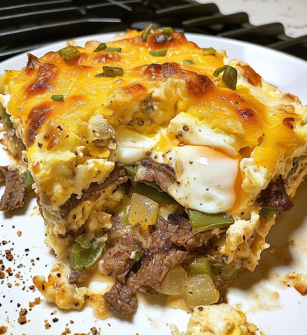 Philly Cheesesteak Breakfast Casserole