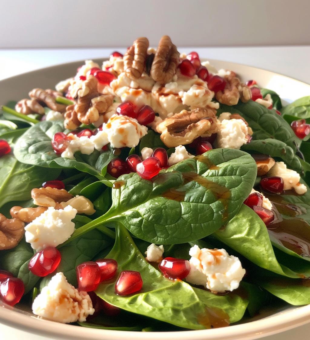 Pomegranate Spinach Salad - detail 1